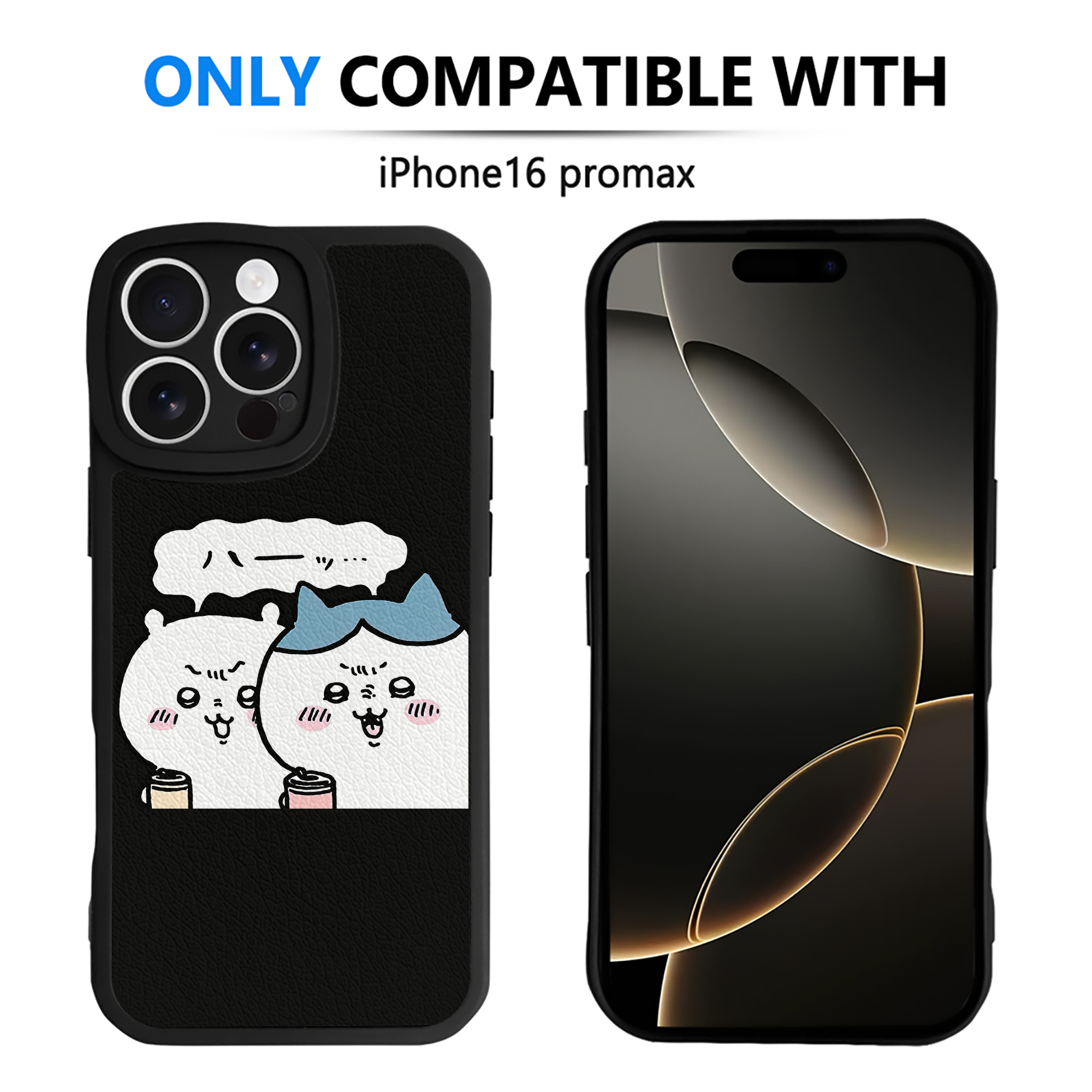 （画像用） ちいかわ ハチワレ Chii-kawa hachiware 【iPhone 16シリーズ対応】シリコンスマホケース（レザー調） 材質：シリコン